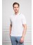 Erkek Beyaz Trend Polo Yaka Dinamik Fit Rahat Kesim T-Shirt 1