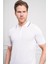 Erkek Beyaz Trend Polo Yaka Dinamik Fit Rahat Kesim T-Shirt 4