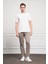 Erkek Ekru Trend Bisiklet Yaka Dinamik Fit T-Shirt 2
