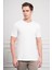 Erkek Ekru Trend Bisiklet Yaka Dinamik Fit T-Shirt 4