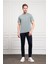 Erkek Su Yeşili Trend Dinamik Fit Bisiklet Yaka T-Shirt 2