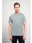 Erkek Su Yeşili Trend Dinamik Fit Bisiklet Yaka T-Shirt 3