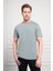 Erkek Su Yeşili Trend Dinamik Fit Bisiklet Yaka T-Shirt 1