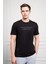 Erkek Siyah Trend Bisiklet Yaka Dinamik Fit Pamuk T-Shirt 1