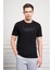 Erkek Siyah Trend Bisiklet Yaka Dinamik Fit Pamuk T-Shirt 3