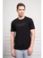 Erkek Siyah Trend Bisiklet Yaka Dinamik Fit Pamuk T-Shirt 4