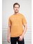 Erkek Hardal Sarısı Trend Bisiklet Yaka Dinamik Fit Pamuk T-Shirt 1