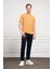 Erkek Hardal Sarısı Trend Bisiklet Yaka Dinamik Fit Pamuk T-Shirt 2