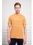 Erkek Hardal Sarısı Trend Bisiklet Yaka Dinamik Fit Pamuk T-Shirt 3
