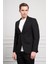 Erkek Siyah Slim Fit Dar Kesim Mono Yaka Ceket 4