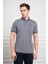 Erkek Lacivert Trend Merserize Düz Düğmeli Yaka Dynamic Fit T-Shirt 1