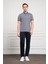 Erkek Lacivert Trend Merserize Düz Düğmeli Yaka Dynamic Fit T-Shirt 2