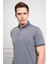 Erkek Lacivert Trend Merserize Düz Düğmeli Yaka Dynamic Fit T-Shirt 4