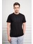 Erkek Siyah Trend Bisiklet Yaka Dinamik Fit Pamuk T-Shirt 3