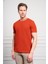 Erkek Kiremit Trend Bisiklet Yaka Dinamik Fit T-Shirt 4