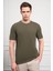 Erkek Haki Trend Bisiklet Yaka Dinamik Fit T-Shirt 3