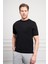 Erkek Siyah Trend Bisiklet Yaka Dynamic Fit Rahat Kesim Rayon T-Shirt 1
