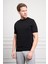 Erkek Siyah Trend Bisiklet Yaka Dynamic Fit Rahat Kesim Rayon T-Shirt 3