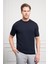 Erkek Lacivert Trend Bisiklet Yaka Dynamic Fit Rahat Kesim Rayon T-Shirt 1