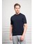 Erkek Lacivert Trend Bisiklet Yaka Dynamic Fit Rahat Kesim Rayon T-Shirt 3