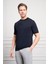 Erkek Lacivert Trend Bisiklet Yaka Dynamic Fit Rahat Kesim Rayon T-Shirt 4