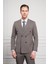 Erkek Kahve Trend Slim Fit Sivri Yaka Kruvaze Takım Elbise 1
