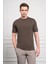 Erkek Haki Trend Bisiklet Yaka Dynamic Fit Rahat Kesim Rayon T-Shirt 3
