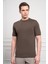 Erkek Haki Trend Bisiklet Yaka Dynamic Fit Rahat Kesim Rayon T-Shirt 5