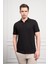 Erkek Siyah Basic Polo Yaka Dynamic Fit T-Shirt 1