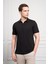 Erkek Siyah Basic Polo Yaka Dynamic Fit T-Shirt 4