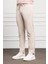 Erkek Bej Slim Fit Dar Kesim Ipli Jogger Pantolon 2