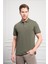 Erkek Haki Basic Polo Yaka Dynamic Fit T-Shirt 1