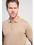 Erkek Bej Basic Polo Yaka Dynamic Fit T-Shirt 5