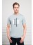 Erkek Indigo Trend Bisiklet Yaka Dinamik Fit Pamuk T-Shirt 1