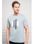 Erkek Indigo Trend Bisiklet Yaka Dinamik Fit Pamuk T-Shirt 4