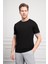 Erkek Siyah Trend Polo Yaka Dinamik Fit Rahat Kesim T-Shirt 1