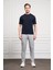 Erkek Lacivert Trend Bisiklet Yaka Dynamic Fit Rahat Kesim Rayon T-Shirt 2