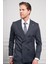 Erkek Lacivert Trend Slim Fit Dar Kesim Sivri Yaka Kruvaze Takım Elbise 4