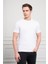 Erkek Beyaz Basic Bisiklet Yaka Dynamic Fit Pamuk T-Shirt 1