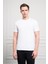Erkek Beyaz Basic Bisiklet Yaka Dynamic Fit Pamuk T-Shirt 3