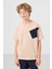 Bej-Lacivert Pamuklu Oversize Fit Dokuma Hafif Esnek Chino Erkek Çocuk Şort Takım - 11275 3