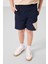 Bej-Lacivert Pamuklu Oversize Fit Dokuma Hafif Esnek Chino Erkek Çocuk Şort Takım - 11275 4
