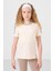 Ekru Pamuklu O Yaka Standart Fit Basic Kız Çocuk T-Shirt - 75177 3