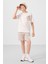 Ekru-Taş Pamuklu Oversize Fit Dokuma Hafif Esnek Chino Erkek Çocuk Şort Takım - 11275 3