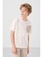 Ekru-Taş Pamuklu Oversize Fit Dokuma Hafif Esnek Chino Erkek Çocuk Şort Takım - 11275 4