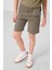 Koyu Bej-Camel Pamuklu Oversize Fit Dokuma Hafif Esnek Chino Erkek Çocuk Şort Takım - 11277 3