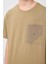 Koyu Bej-Camel Pamuklu Oversize Fit Dokuma Hafif Esnek Chino Erkek Çocuk Şort Takım - 11278 4