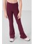 Bej-Bordo Pamuklu O Yaka Standart Fit Basic Ispanyol Paça Kız Çocuk Tayt Takım - 75192 1