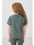 Açık Yeşil Pamuklu O Yaka Oversize Fit Basic Kız Çocuk T-Shirt - 75182 4