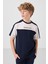 Lacivert Pamuklu Yumuşak Dokulu Oversize Fit Baskılı Erkek Çocuk T-Shirt - 11290 2